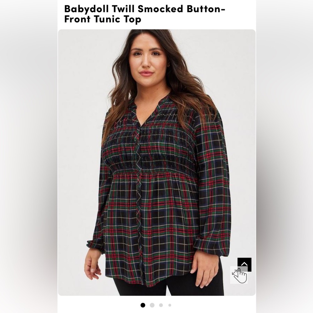 Holiday Plaid Torrid Blouse Size 2x